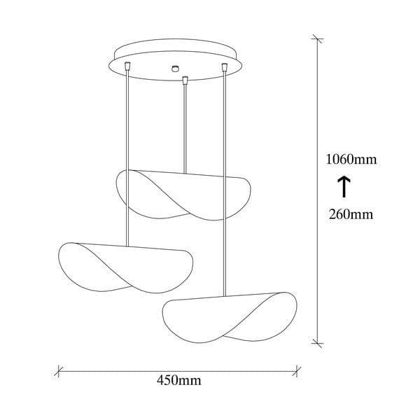 Črna/zlata viseča svetilka s kovinskim senčnikom ø 45 cm Sivani – Opviq lights-image-4