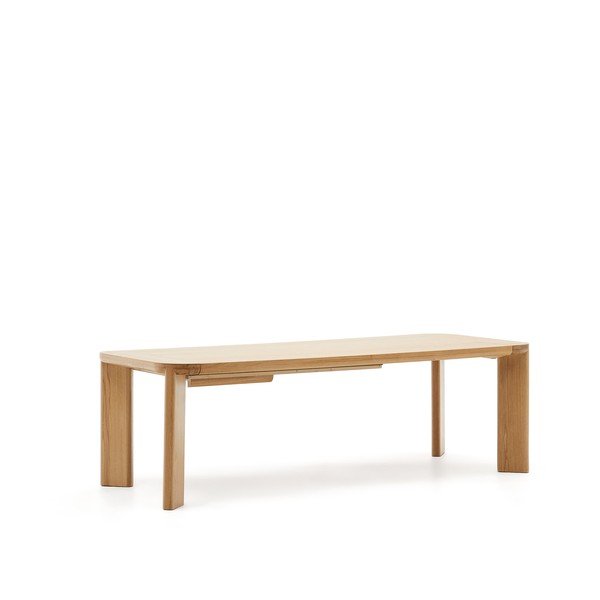 Raztegljiva jedilna miza z dodatno ploščo z mizno ploščo v hrastovem dekorju 100x240 cm Jondal – Kave Home