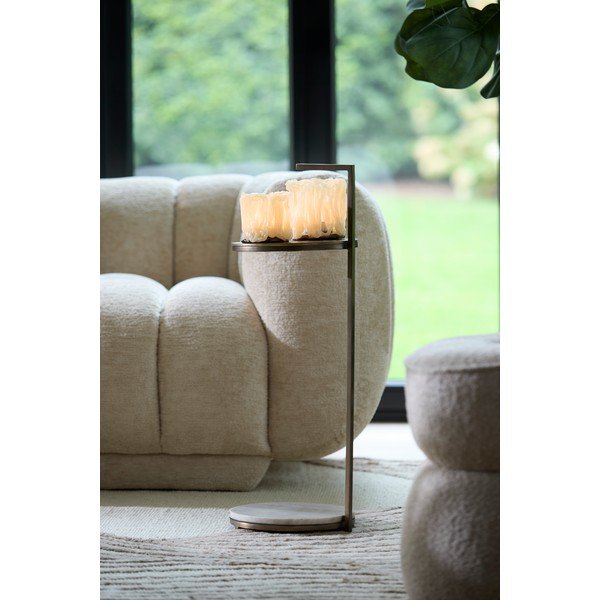 Okrogla stranska mizica z marmorno mizno ploščo ø 26 cm Leda – Light & Living-image-2