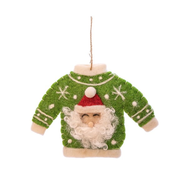 Tekstilni okrasek za jelko 12 cm Santa Jumper – Sass & Belle