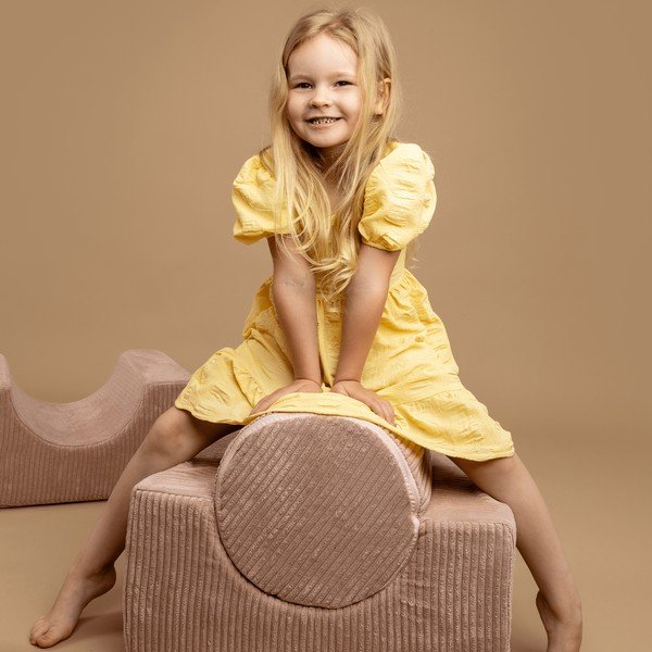 Kaki zeleno otroško igrišče iz pene iz rebrastega žameta 4 ks višina 30 cm 45x170 cm Montessori – Meowbaby-image-4