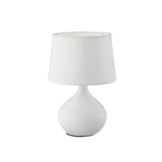 Namizna bela svetilka iz keramike in blaga Trio Martin, višina 29 cm