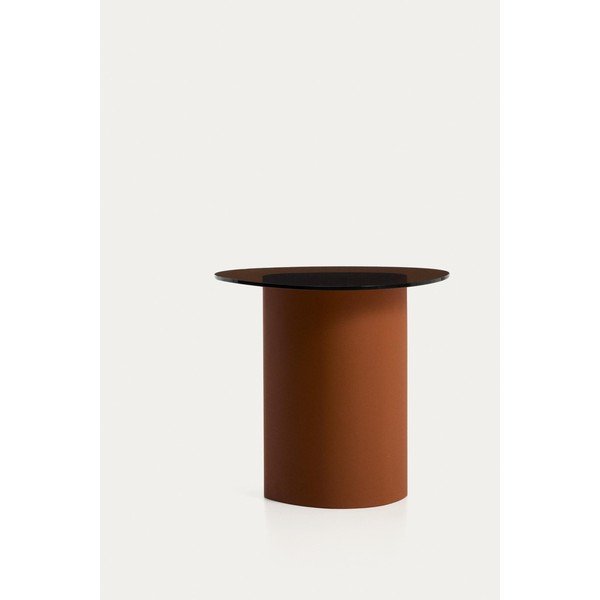 Stranska mizica s stekleno mizno ploščo 47x48 cm Olir – Kave Home-image-4