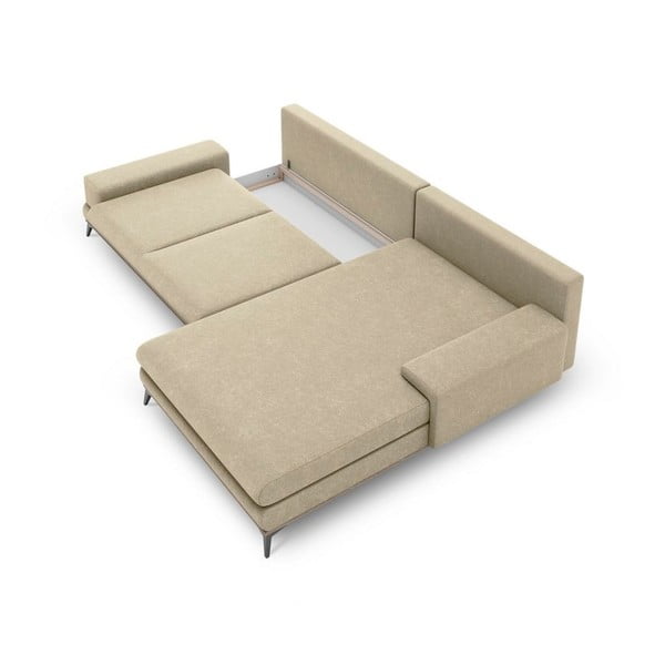 Bež kotna raztegljiva sedežna garnitura Windsor & Co Sofas Planet, desni kot-image-3