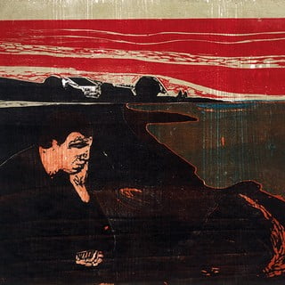 Reprodukcija slike Edvard Munch - Evening Melancholy I, 30 x 30 cm