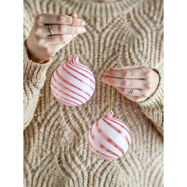 Stekleni božični okraski v kompletu 2 ks ø 8 cm Zwirl – Bloomingville-image-1