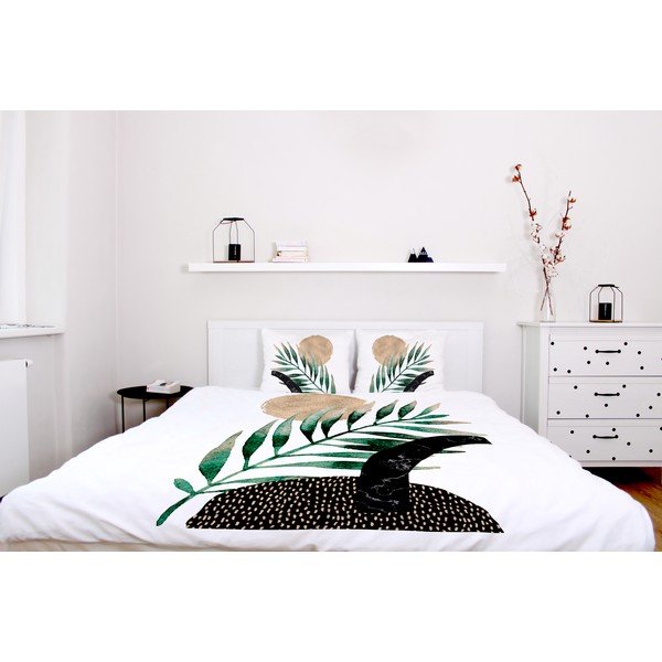 Posteljnina iz bombažnega satena Butter Kings Glossy Plant, 200 x 200 cm-image-1