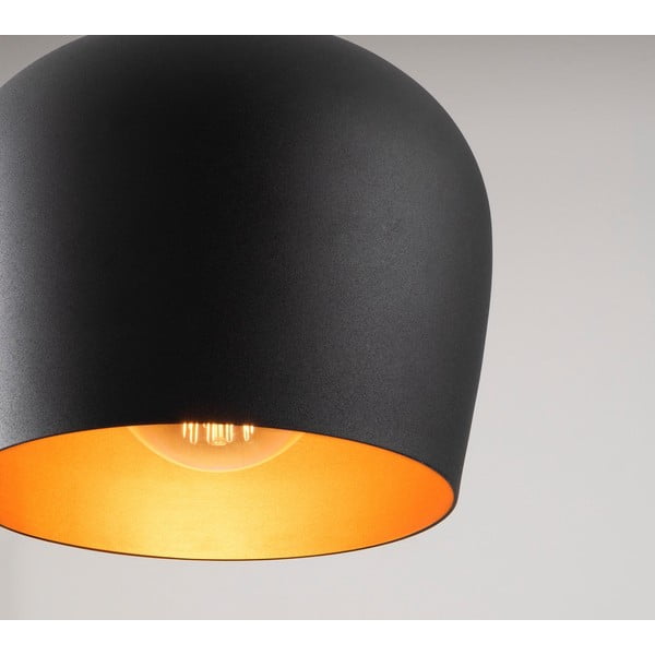 Črna viseča svetilka s kovinskim senčnikom Berceste – Opviq lights-image-3
