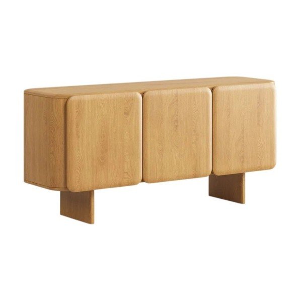 Komoda iz masivnega hrasta v naravni barvi 160x76x45 cm Charlotte – Micadoni 
