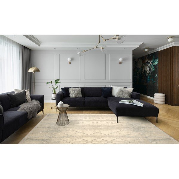 Kremno bela volnena preproga 133x180 cm Colette – Agnella-image-1