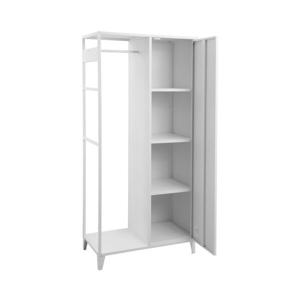 Bela odprta kovinska garderobna omara 80x175 cm Salino – Støraa-image-2