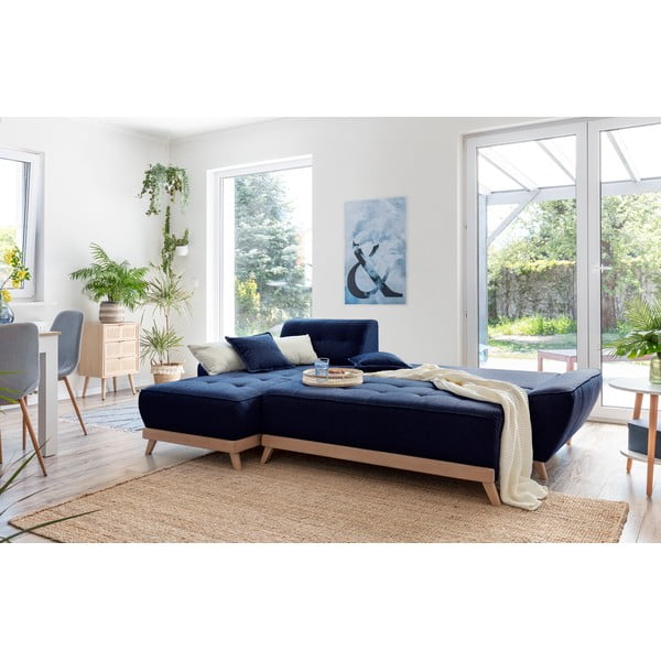 Mornarsko modra raztegljiva sedežna garnitura Miuform Dazzling Daisy-image-4