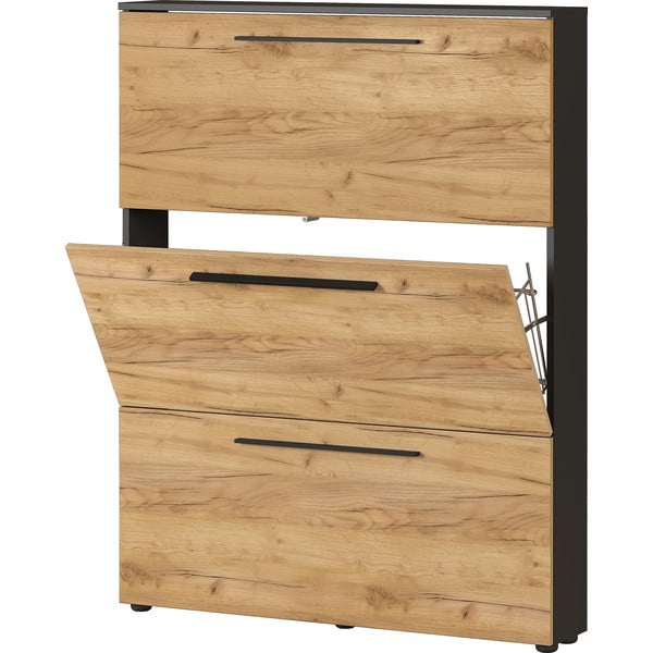 Temno siva omara čevlje v hrastovem dekorju Wildomar - Germania-image-2