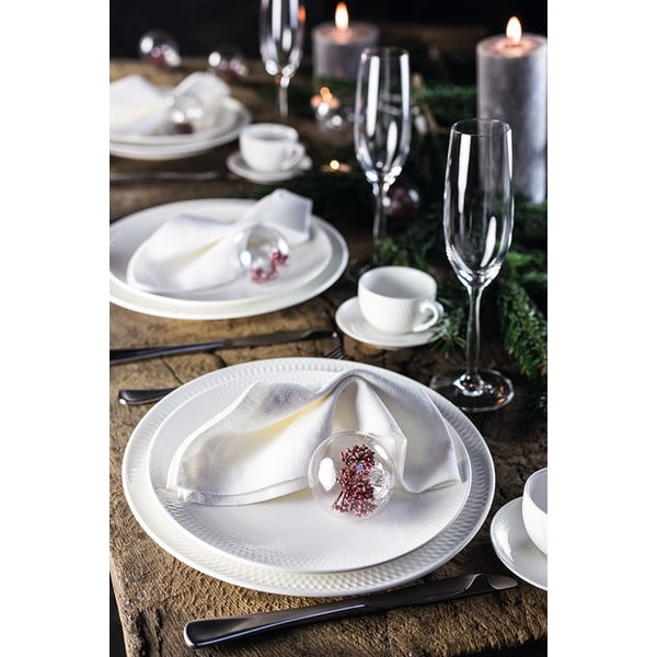 Bela porcelanasta skodelica s podstavkom Maxwell & Williams Diamonds, 280 ml-image-1