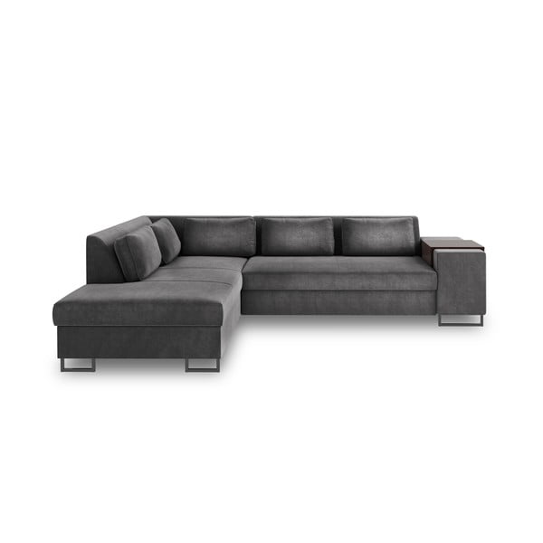 Temno siva kavč postelja Cosmopolitan Design San Diego, levi kot