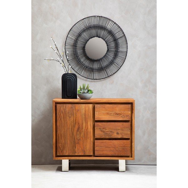 Komoda iz masivne akacije v temni naravni barvi 92x82x40 cm Simla – Premier Housewares-image-4