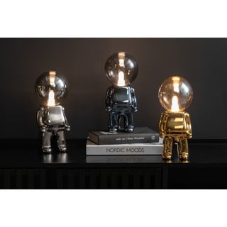 Siva LED zatemnitvena namizna svetilka s steklenim senčilom (višina 27 cm) Ross – Leitmotiv