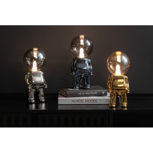 LED zatemnitvena namizna svetilka v zlati barvi s steklenim senčilom (višina 27 cm) Ross – Leitmotiv-image-1