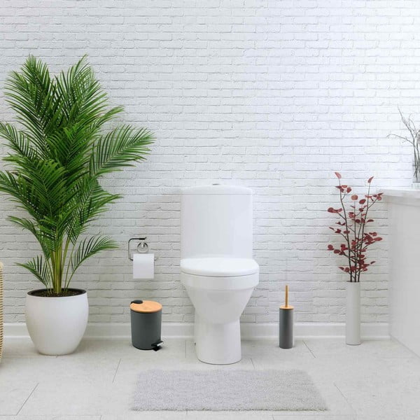 Temno siv jeklen koš za smeti s pedalom 3 l Adonis – Spirella-image-1