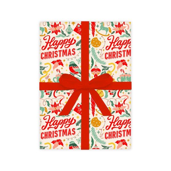 5 listov ovojnega papirja eleanor stuart Happy Christmas, 50 x 70 cm-image-2