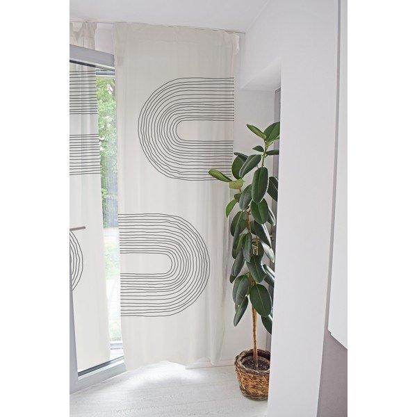 Bež zavesa iz bombažnega satena 110x250 cm Setting Sun – Butter Kings-image-1