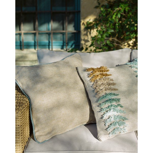 Rjava prevleka za okrasno blazino iz reciklirane plastike Kave Home Dalila, 45 x 45 cm-image-2