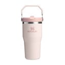 Svetlo rožnata termovka iz nerjavečega jekla 600 ml IceFlow™ Flip Straw 2.0 Tumbler Rose Quartz – Stanley