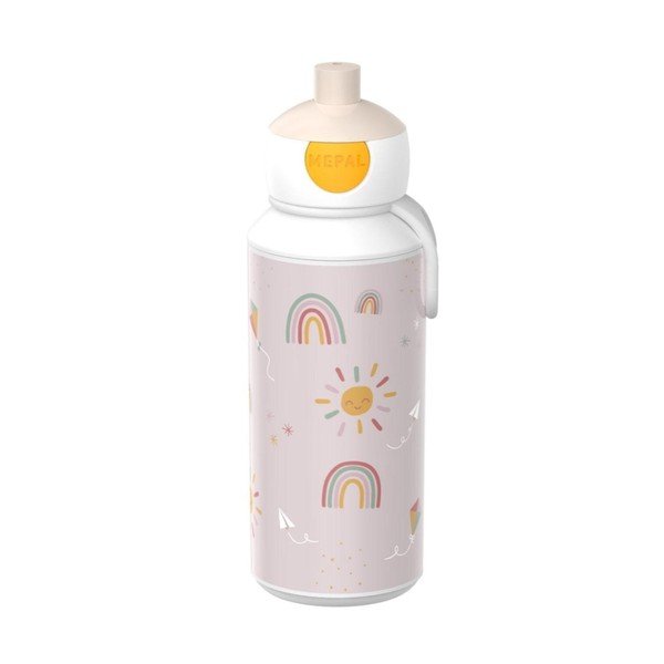Bež plastična otroška steklenička za vodo 400 ml Sunshine & Rainbow – Mepal