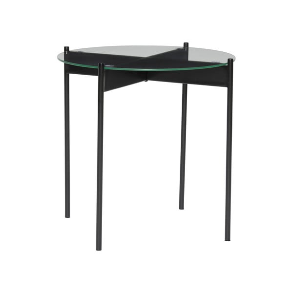 Okrogla stranska mizica s stekleno mizno ploščo ø 45 cm Beam – Hübsch