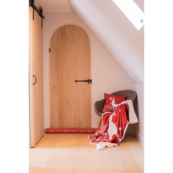 Rdeča odeja z božičnim motivom iz sherpa flisa 130x150 cm – Tiseco Home Studio-image-2