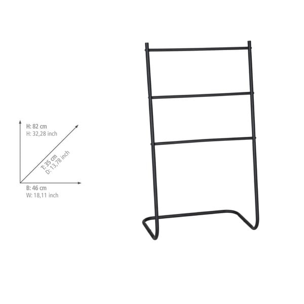 Mat črno kovinsko stojalo za brisače Aracena – Allstar-image-1