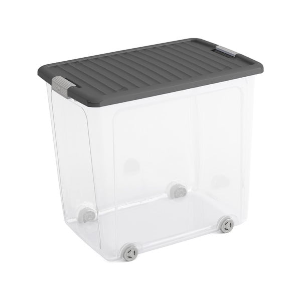 Plastična škatla za shranjevanje s pokrovom 56,5x39x51,5 cm W box XL – KIS