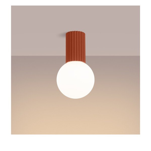 Oranžna stropna svetilka s steklenim senčilom ø 12 cm Orbital – Sollux-image-1