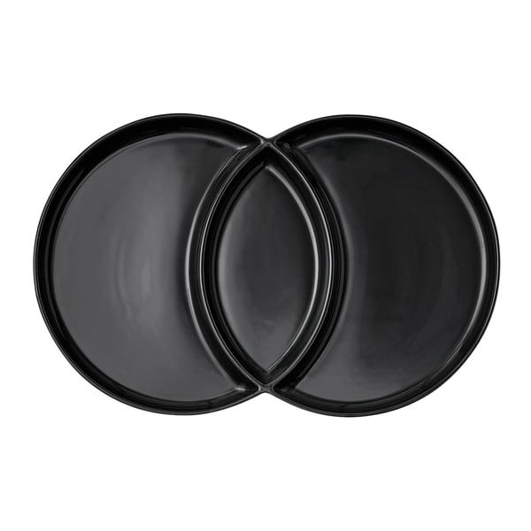 Črna dvojna servirna plošča Ladelle Loop