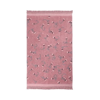 Rožnata pralna ročno tkana bombažna otroška preproga 140x210 cm English Garden Ash Rose – Lorena Canals
