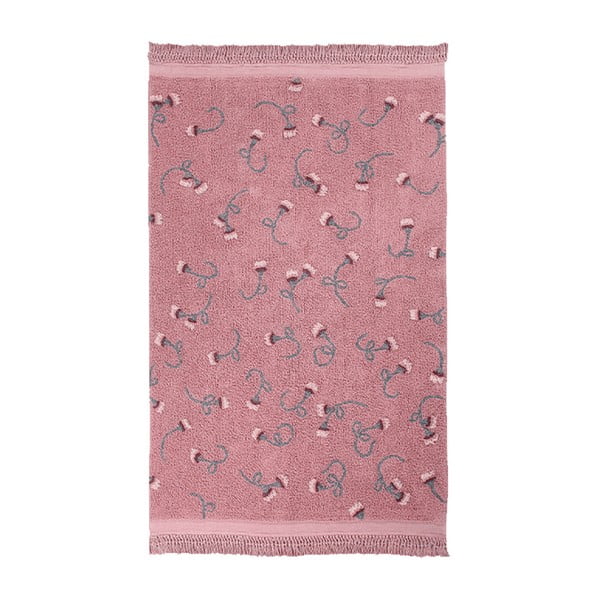 Rožnata pralna ročno tkana bombažna otroška preproga 140x210 cm English Garden Ash Rose – Lorena Canals