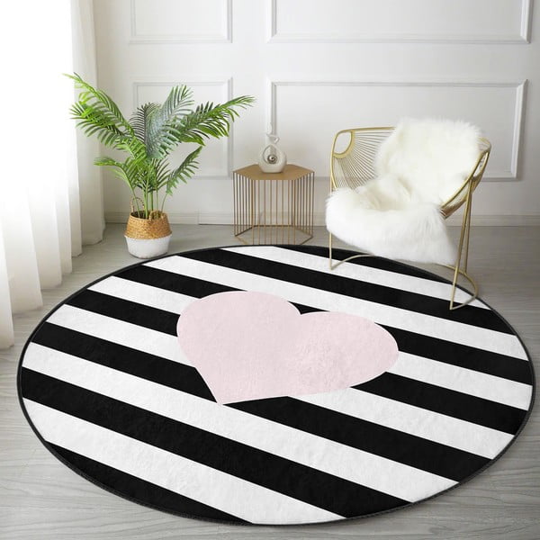 Črna/bela otroška preproga ø 80 cm Comfort – Mila Home-image-3
