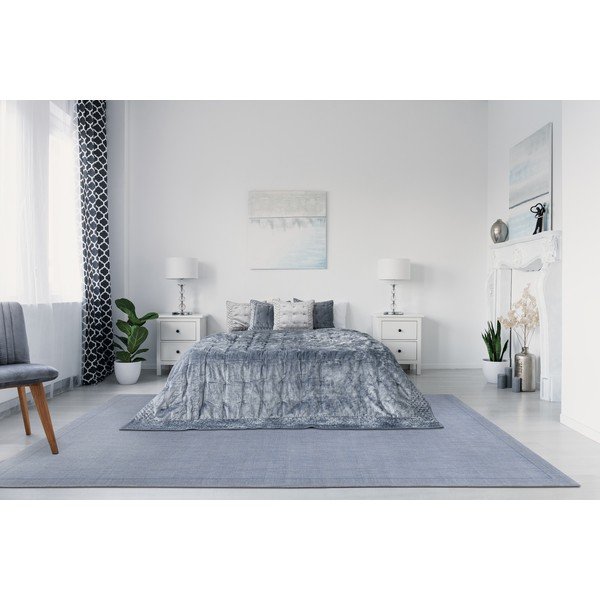 Modra volnena preproga 200x300 cm Linea – Agnella-image-1