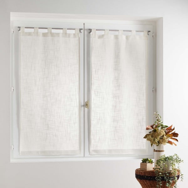 Kremno bele prosojne zavese v kompletu 2 ks 60x90 cm Haltona – douceur d'intérieur-image-2