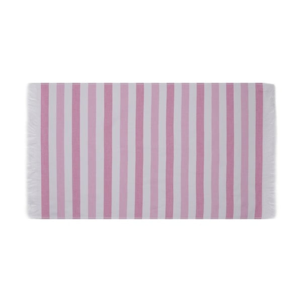 Rožnate bombažne brisače za na plažo v kompletu 2 ks 70x140 cm Stripe  – Foutastic