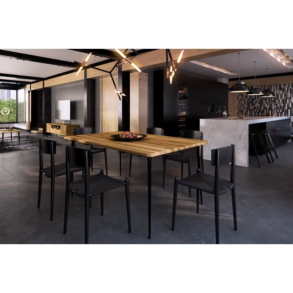 Jedilna miza iz masivnega hrasta 200x90 cm Kula – The Beds-image-1