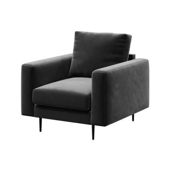 Temno siv žameten fotelj Devichy Levie-image-2