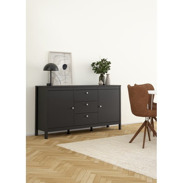 Črna nizka komoda 152x80 cm Madrid – Tvilum-image-1