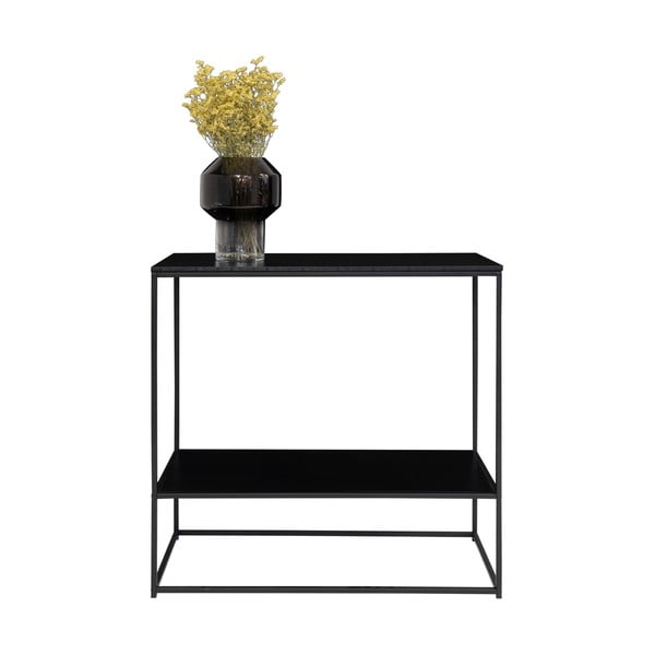 Črna stranska mizica s črno mizno ploščo 80x36 cm Vita – House Nordic-image-3