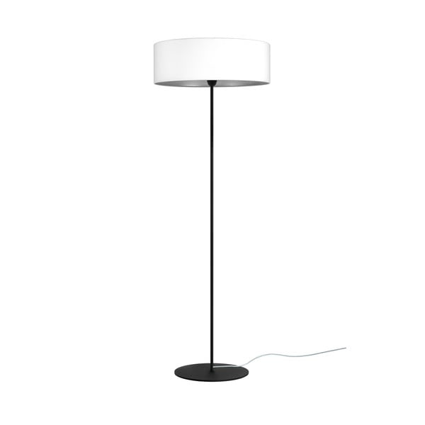 Bela stoječa svetilka z detajli v srebrni barvi Sotto Luce Tres XL, ⌀ 45 cm