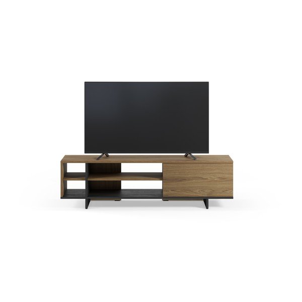 Črna/v naravni barvi TV omarica v hrastovem dekorju 160x44x36 cm Cequoia – Marckeric-image-2