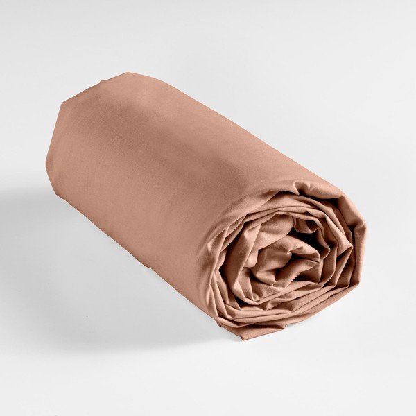 Rožnato-oranžna napenjalna bombažna rjuha 160x200 cm Lina – douceur d'intérieur-image-3