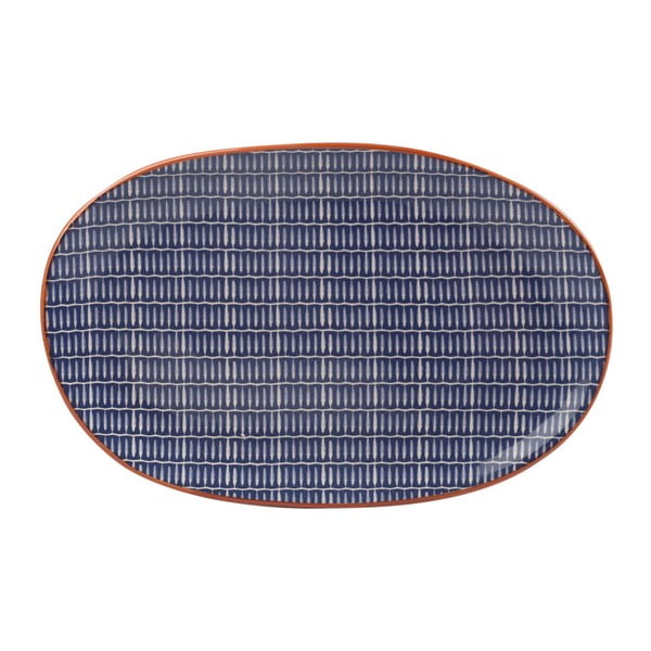 Modri keramični pladenj za serviranje Creative Tops Drift, 36 x 28 cm