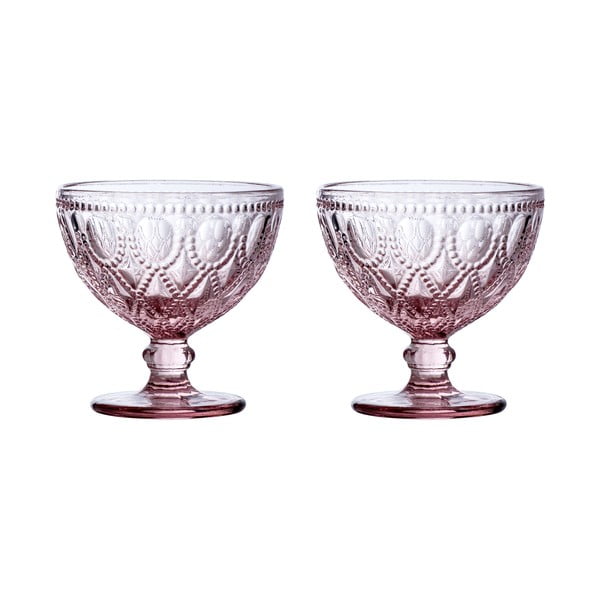 Rožnate steklene skledice v kompletu 2 ks 250 ml Fleur – Premier Housewares
