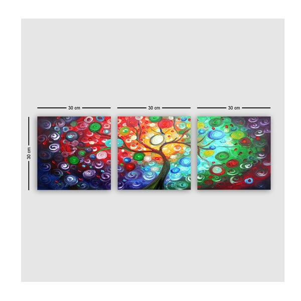 Slike v kompletu 3 ks 30x30 cm Tree of Life – Wallity-image-2